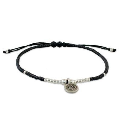 Alternate image for Karen Silver Om Charm Bracelet from Thailand Round Om