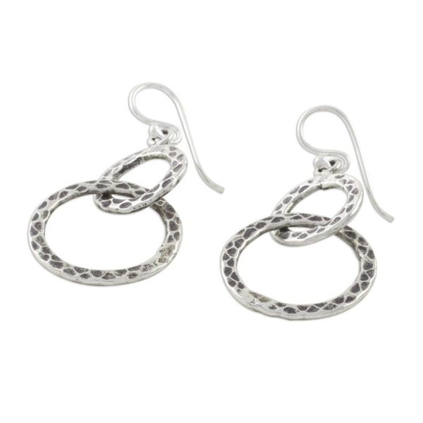 Alternate image for Linked Sterling Silver Dangle Earrings from Thailand Smiths Links