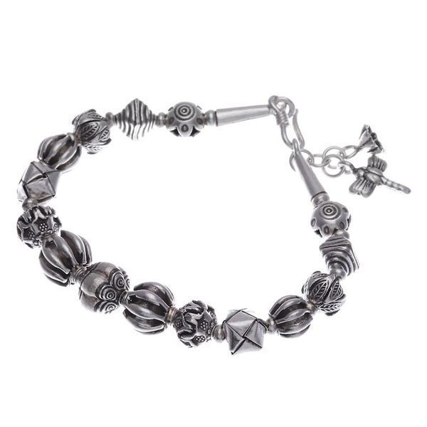 Alternate image for Hill Tribe-Themed Silver Beaded Charm Bracelet Souls from the Forest