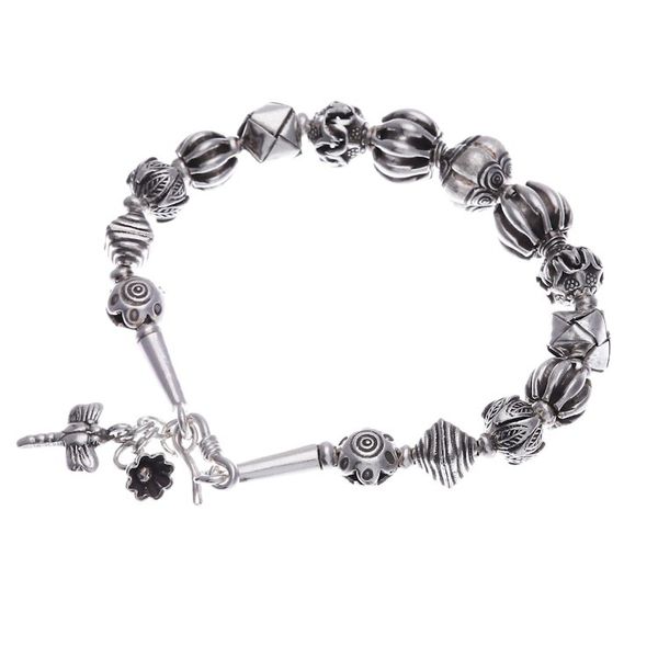 Alternate image for Hill Tribe-Themed Silver Beaded Charm Bracelet Souls from the Forest