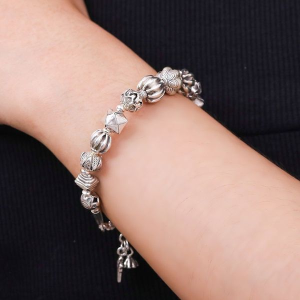 Alternate image for Hill Tribe-Themed Silver Beaded Charm Bracelet Souls from the Forest