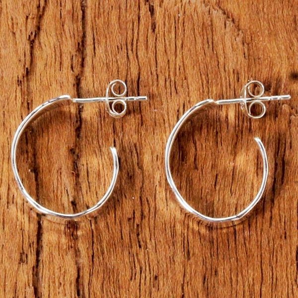Alternate image for Modern Thai 925 Sterling Silver Half-Hoop Earrings Contemporary Woman
