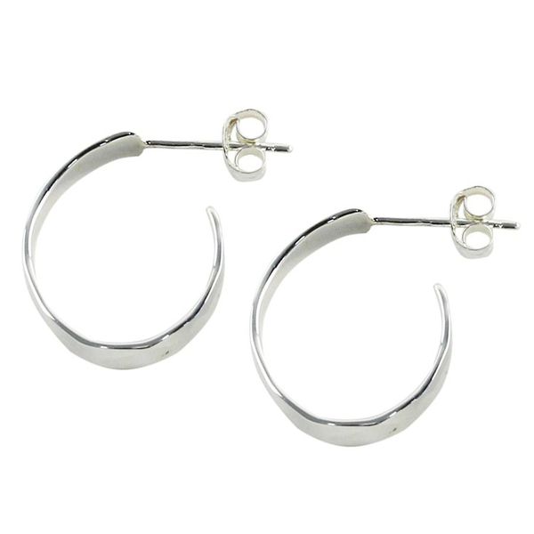 Alternate image for Modern Thai 925 Sterling Silver Half-Hoop Earrings Contemporary Woman