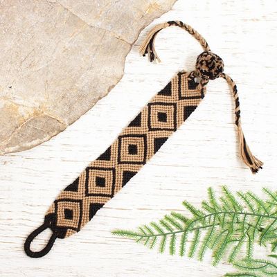 Alternate image for Black and Wheat Colored 100 Macrame Cotton from Chiapas Chiapas Wheat