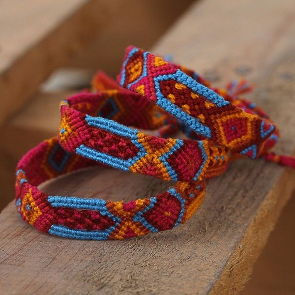 Alternate image for Bright Cotton Wristband Bracelet from Mexico Set of 3 Forever Friends