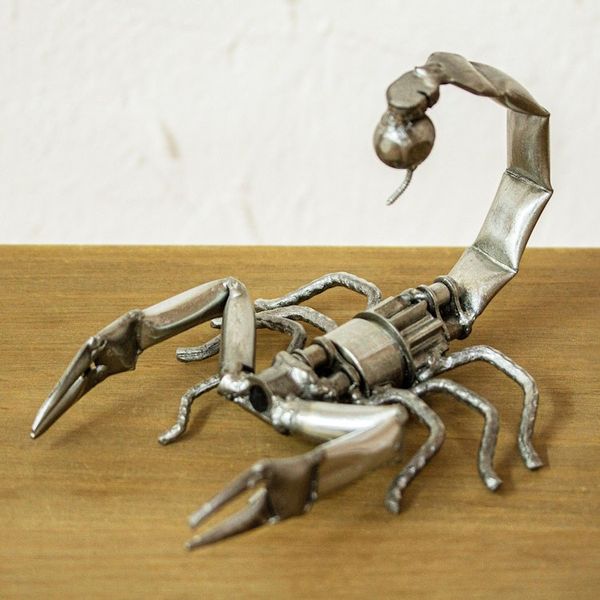 Alternate image for Recycled Scrap Metal Sculpture from Mexico Escorpion Rustico