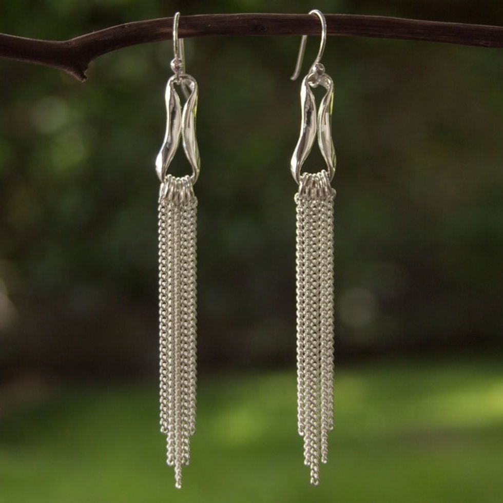 Sterling silver waterfall earrings 'Imagine'