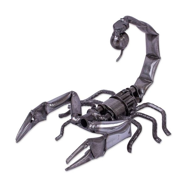 Alternate image for Recycled Scrap Metal Sculpture from Mexico Escorpion Rustico