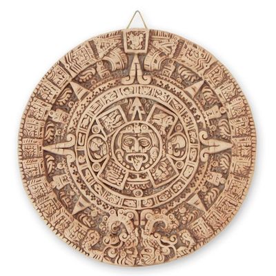 Alternate image for Ceramic plaque Natural Aztec Sun Stone