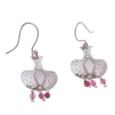 Alternate image for Rustic Sterling Silver and Pink Tourmaline Earrings Last Drop