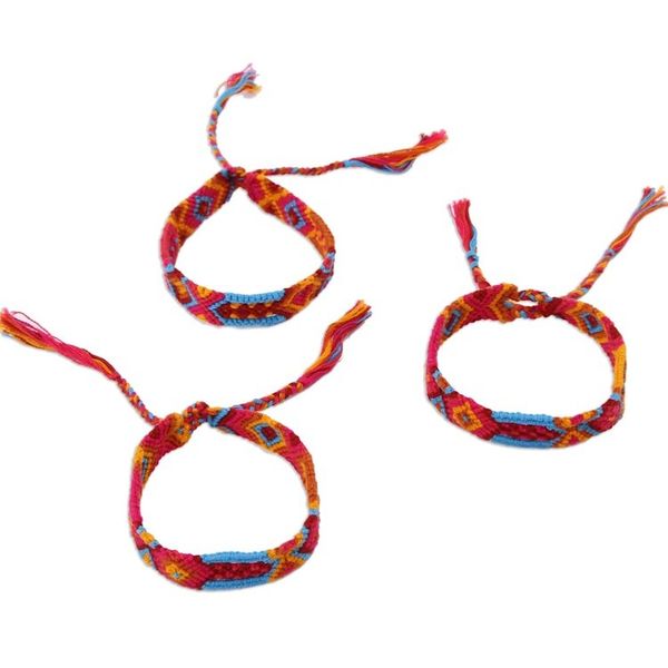 Alternate image for Bright Cotton Wristband Bracelet from Mexico Set of 3 Forever Friends