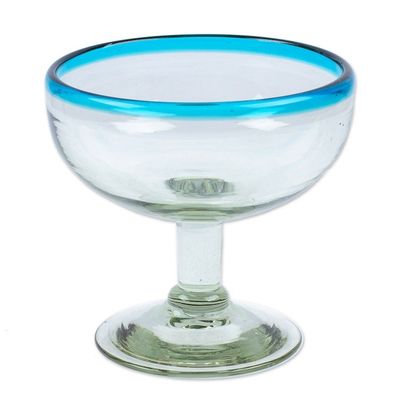 Alternate image for Pair of Cocktail Glasses Handblown from Recycled Glass Aqua