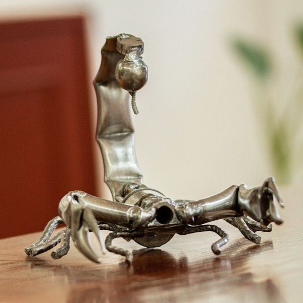 Alternate image for Recycled Scrap Metal Sculpture from Mexico Escorpion Rustico