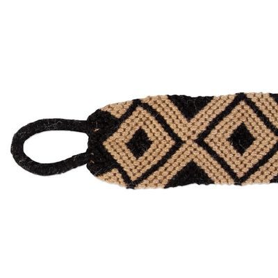 Alternate image for Black and Wheat Colored 100 Macrame Cotton from Chiapas Chiapas Wheat