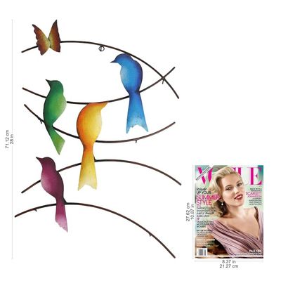 Alternate image for Steel Wall Sculpture of Birds and a Butterfly from Mexico Friends of Summer