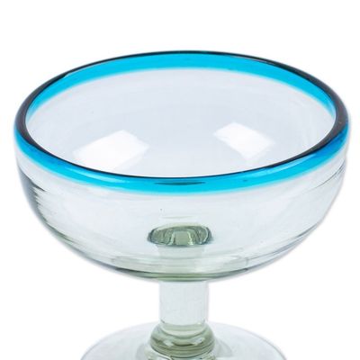 Alternate image for Pair of Cocktail Glasses Handblown from Recycled Glass Aqua