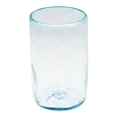 Alternate image for 4 Hand Blown Eco-Friendly Recycled Glass Tumblers in Blue Garden Relaxation in Blue