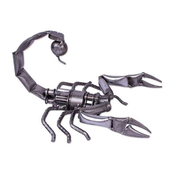 Alternate image for Recycled Scrap Metal Sculpture from Mexico Escorpion Rustico