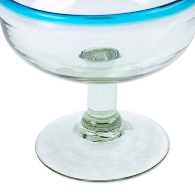 Alternate image for Pair of Cocktail Glasses Handblown from Recycled Glass Aqua
