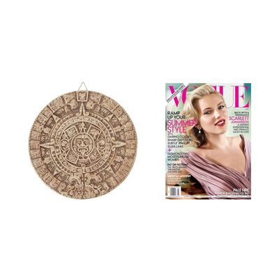 Alternate image for Ceramic plaque Natural Aztec Sun Stone