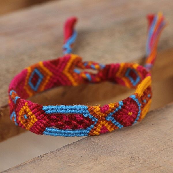 Alternate image for Bright Cotton Wristband Bracelet from Mexico Set of 3 Forever Friends
