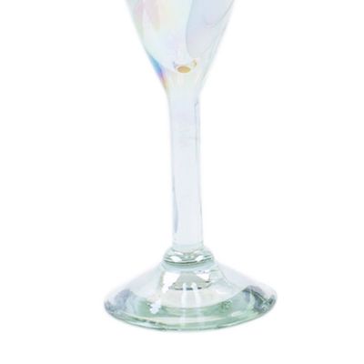 Alternate image for Set of 4 White Handblown Champagne Flutes from Mexico White Gala