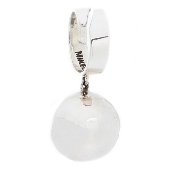 Alternate image for 950 Silver Wrap Ring with Dangling Orb in Front Wavering Orbit