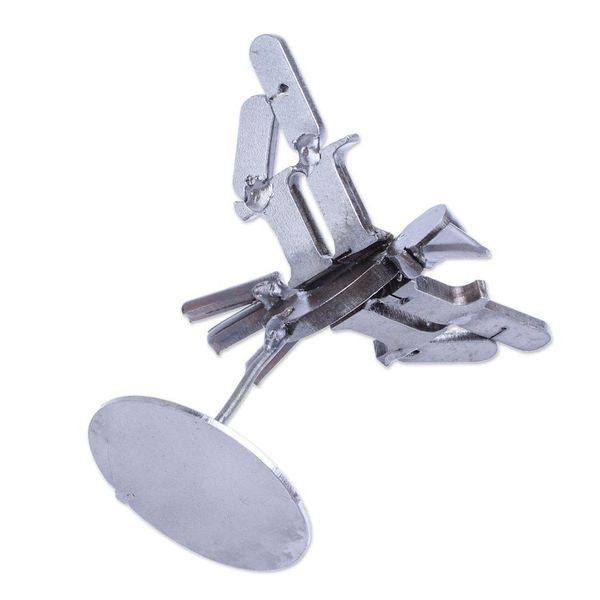 Alternate image for Handcrafted Recycled Scrap Metal Bird Statuette Powerful Flight