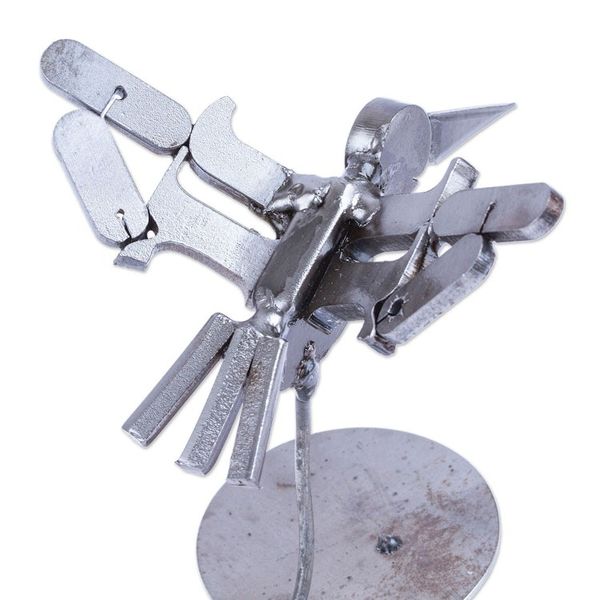 Alternate image for Handcrafted Recycled Scrap Metal Bird Statuette Powerful Flight