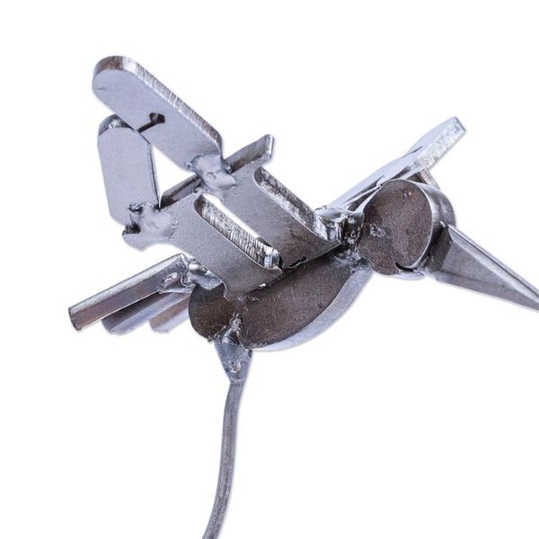 Alternate image for Handcrafted Recycled Scrap Metal Bird Statuette Powerful Flight
