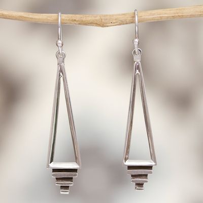 Alternate image for Handmade Taxco Sterling Silver Earrings Taxco Deco