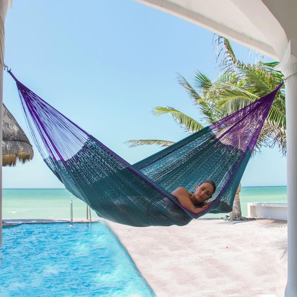 Alternate image for Striped Rope Hammock Double Royal Pheasant