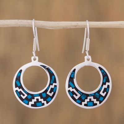 Alternate image for Geometric Turquoise Dangle Earrings from Mexico Windows of History