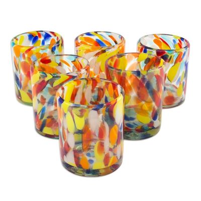 Alternate image for Unique Handblown Recycled Glass Juice Drinkware from Mexico Liquid Confetti