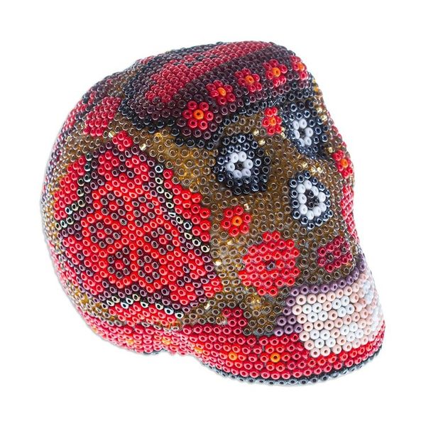 Alternate image for Small Red Huichol Skull Red Scorpion
