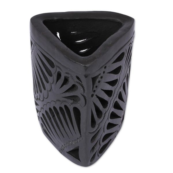 Alternate image for Oaxaca Barro Negro Triangular Ceramic Pencil Holder Oaxacan Twilight