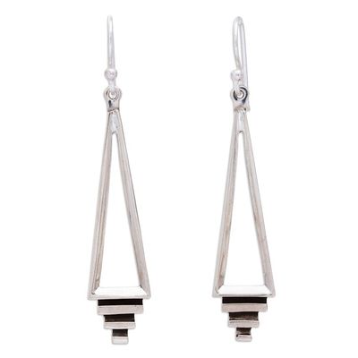 Alternate image for Handmade Taxco Sterling Silver Earrings Taxco Deco