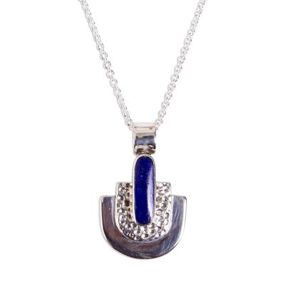 Alternate image for Taxco Lapis Lazuli Pendant Necklace from Mexico Huipil Style