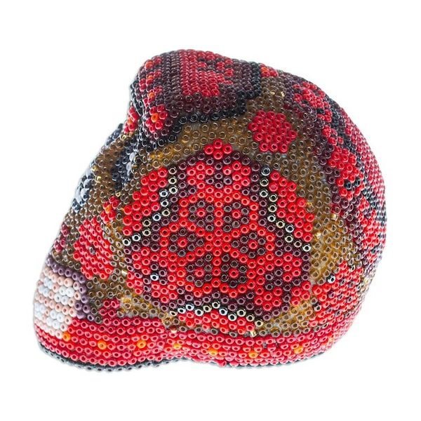 Alternate image for Small Red Huichol Skull Red Scorpion