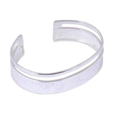 Alternate image for Unique Modern Taxco Silver Cuff Bracelet Silver River