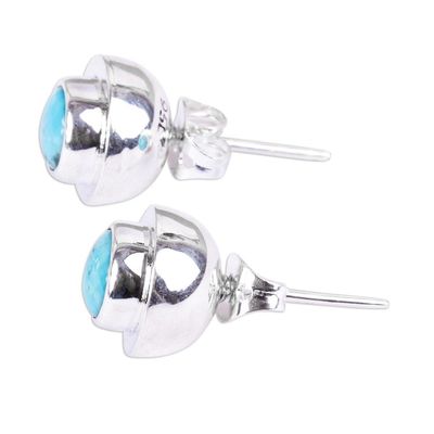 Alternate image for Natural Turquoise Stud Earrings Pride of Taxco