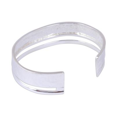 Alternate image for Unique Modern Taxco Silver Cuff Bracelet Silver River