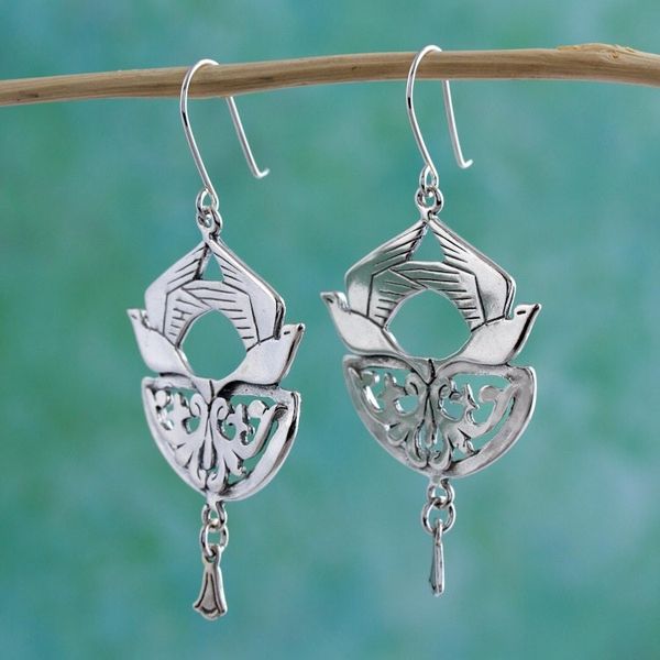 Alternate image for Sterling silver dangle earrings Songbirds