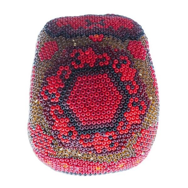 Alternate image for Small Red Huichol Skull Red Scorpion
