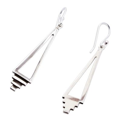 Alternate image for Handmade Taxco Sterling Silver Earrings Taxco Deco