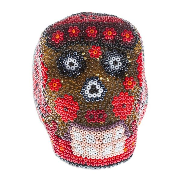 Alternate image for Small Red Huichol Skull Red Scorpion