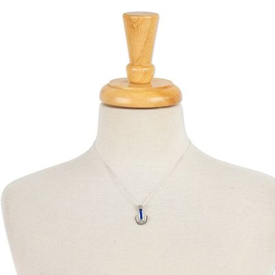 Alternate image for Taxco Lapis Lazuli Pendant Necklace from Mexico Huipil Style