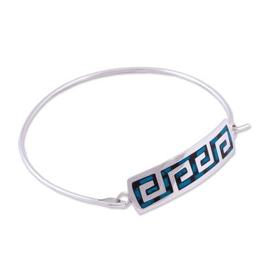 Alternate image for Turquoise Wave Motif Pendant Bracelet from Mexico Waves of the Ocean