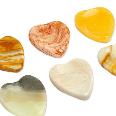 Alternate image for Set of 2 Handcrafted Marble Heart Stress-Relieving Stones Gentle Hearts