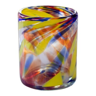 Alternate image for Unique Handblown Recycled Glass Juice Drinkware from Mexico Liquid Confetti
